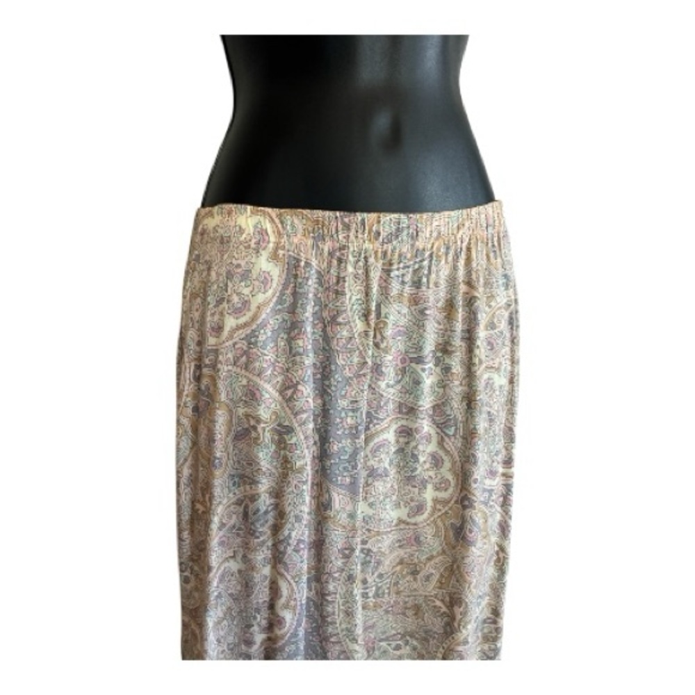 Boho Festival coquette Indie Peasant Prairie 90s Elegant Paisley Skirt Sz 6 - Picture 2 of 9